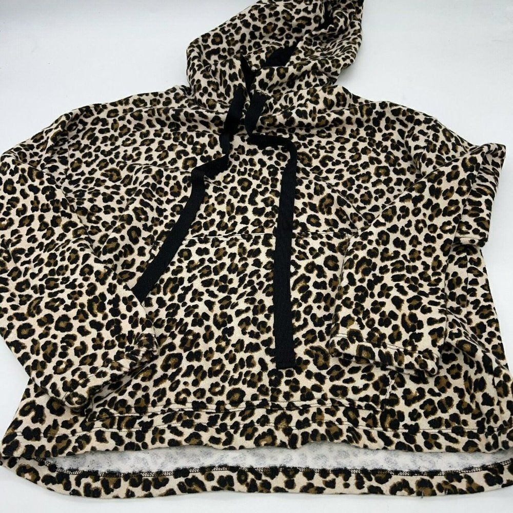 Velvet Graham & Spencer Animal Print Hoodie Pullover Sweatshirt Size XS